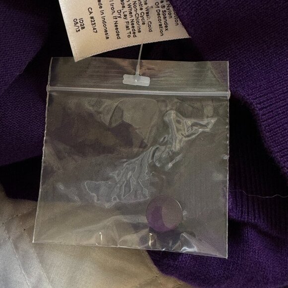 Talbots Pima Cotton Purple Cardigan Round Neck Long Sleeve Dragon Fly  Size LP - Picture 7 of 7